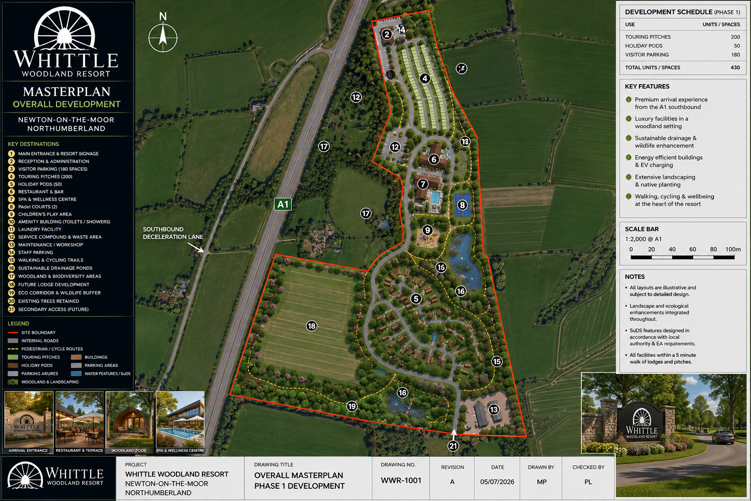 Whittle Woodland Retreat masterplan